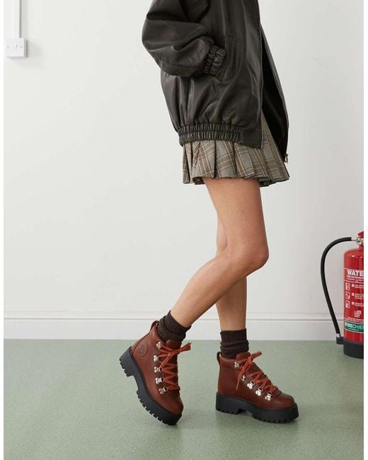 Timberland Stone Street Lace Up Hiker Boots in Red Lyst UK