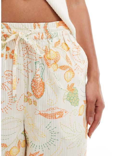 Native Youth Natural – e strandhose mit weitem bein und kordelzugbund