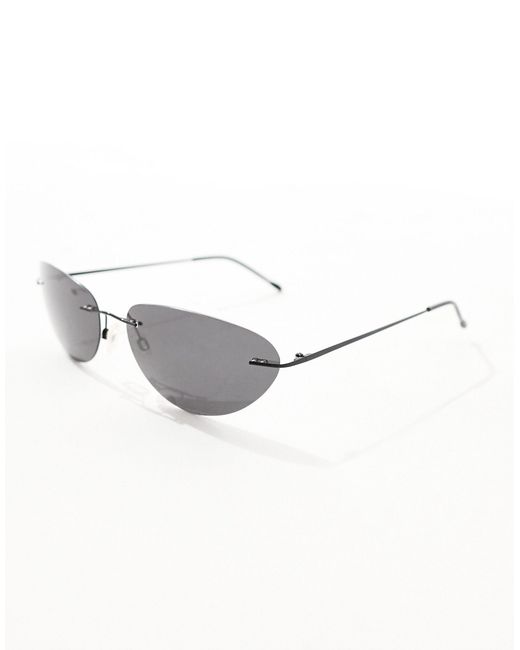 ASOS White Cat Eye Rimless Sunglasses for men