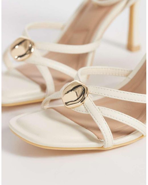 New Look Pebble Detail Stiletto Heeled Sandals in Natural | Lyst UK