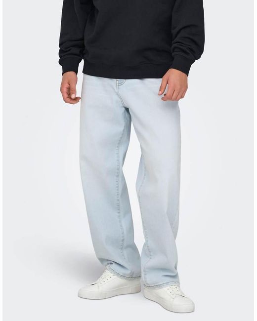 Only & Sons Blue Loose-Fit Jeans for men