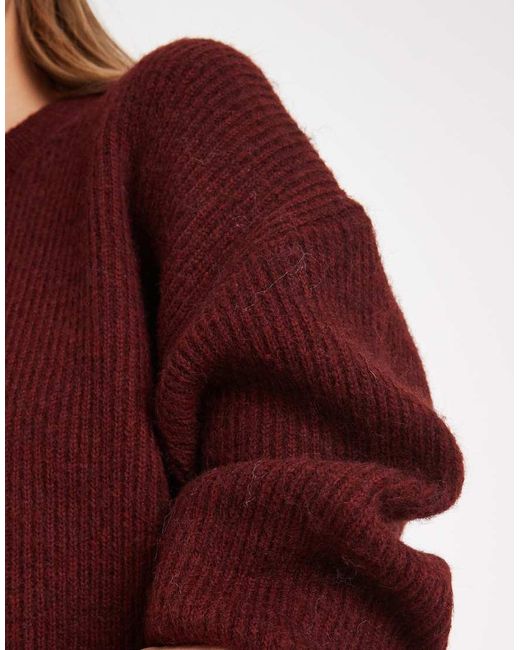 ASOS Red Oversized Crew Neck Cocoon Jumper