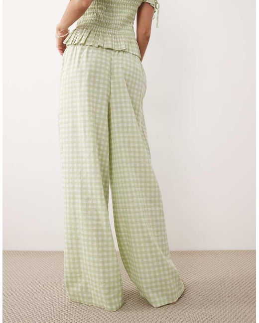 Wednesday's Girl Natural Co-ord Tie Up Wide Leg Trouser