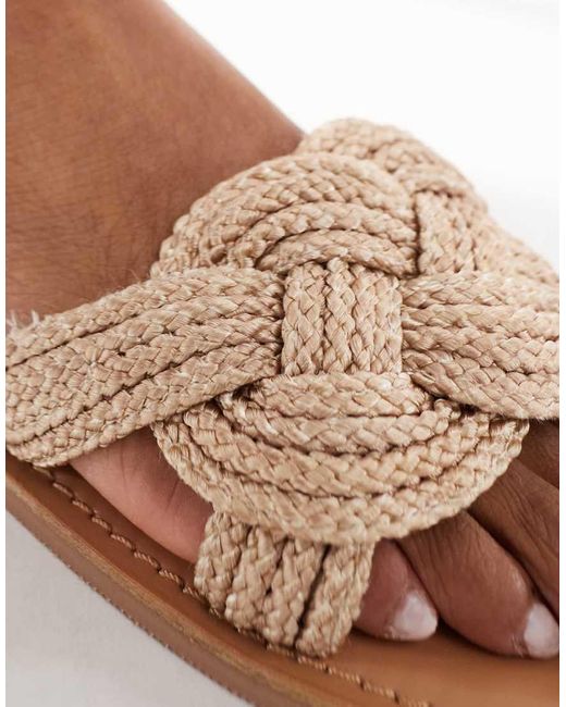 ASOS Pink Flora Woven Mule Sandals