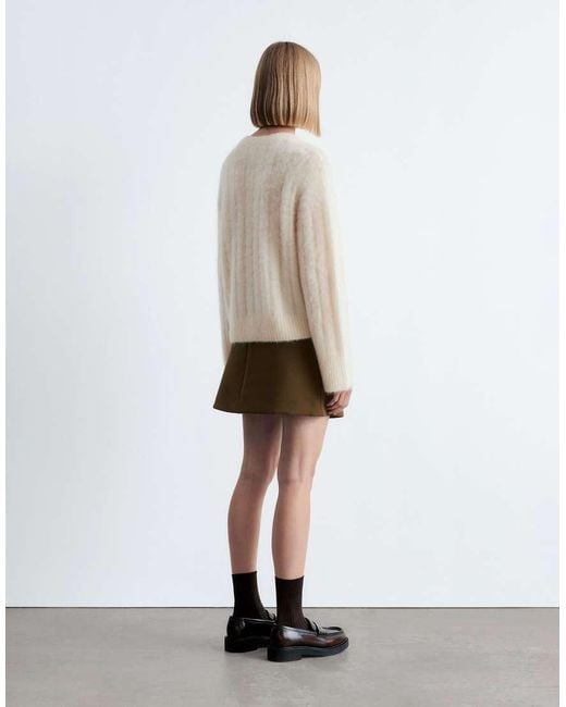 & Other Stories Natural Supersoft Fluffy Mohair And Wool Wide Rib Jumper