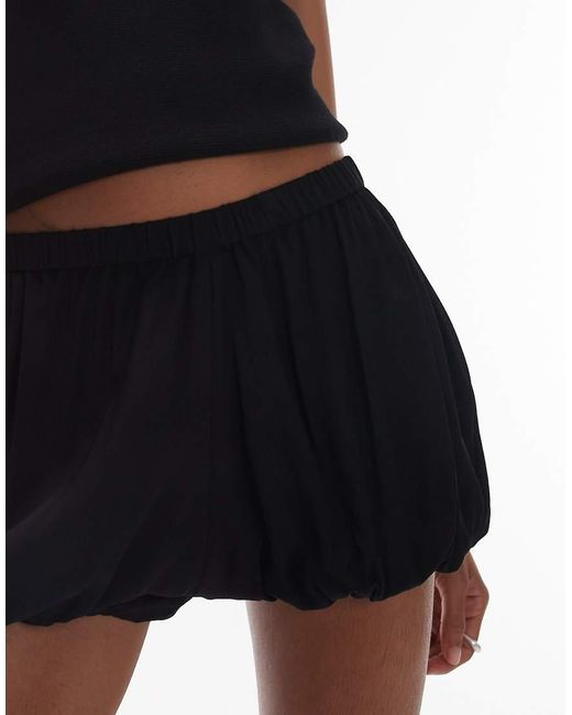 & Other Stories Black Puffball Shorts With Drawstring Waist