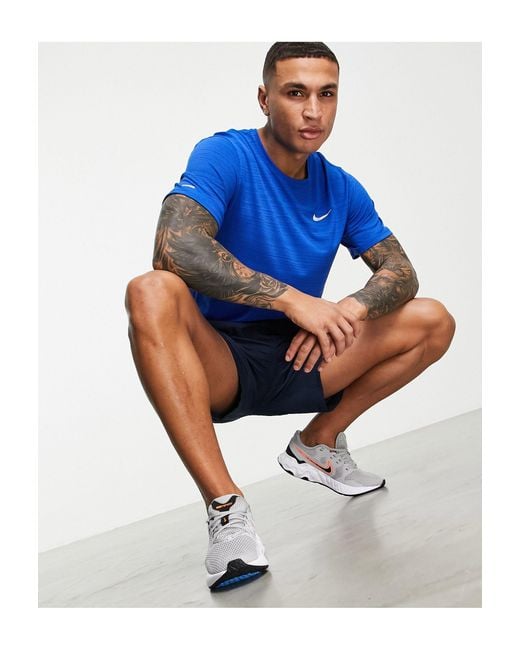 Nike Blue Miler Dri-fit T-shirt for men