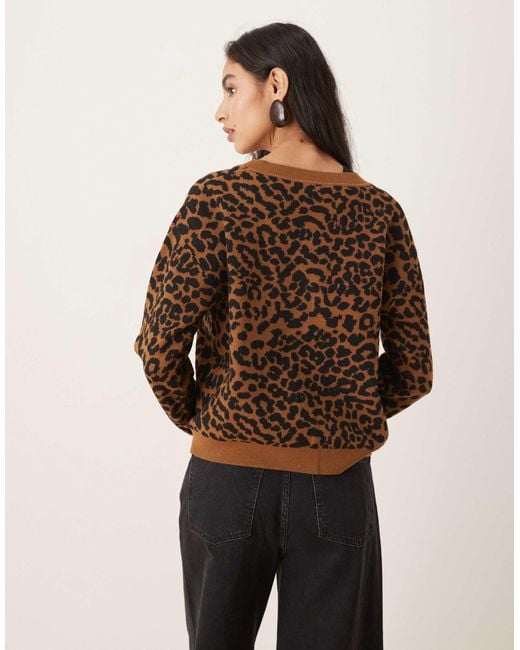 Mango Brown V Neck Cardigan