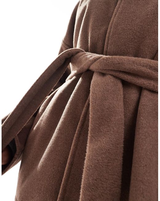 ASOS Brown Asos design curve – eleganter, kragenloser mantel