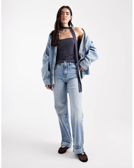 Miss Selfridge Blue Bandeau Scarf Top