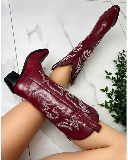 GIA STUDIOS Red Cowboy Boots