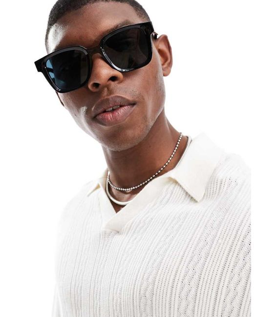 Jack & Jones White Rectangular Sunglasses for men