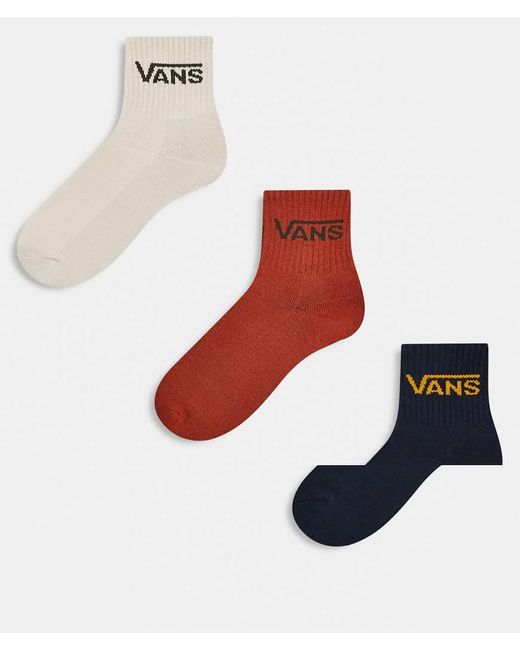 Pack De 3 Calcetines Deportivos De Tonos Neutros De Media Caña Clásicos De Vans de color White