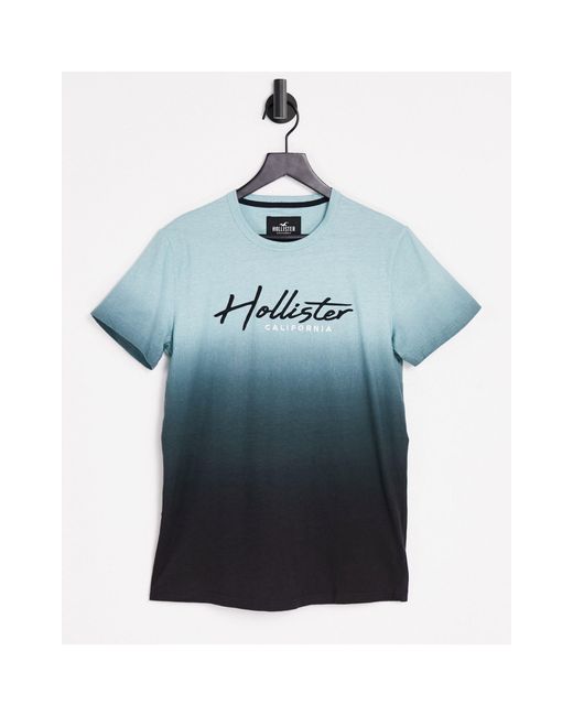 Hollister Green Core Tech Ombre T-shirt With Logo for men