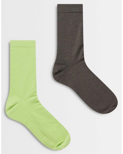 ASOS Green 2 Pack Cotton Socks for men