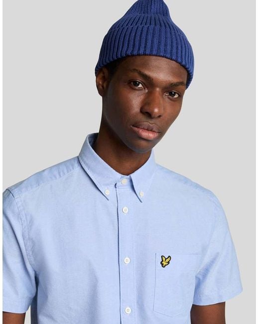 Lyle & Scott Blue Ss Woven Shirts Short Sleeve Oxford Shirt for men