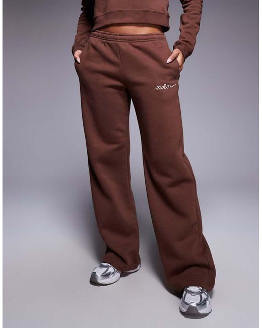 Nike Purple Script Logo Straight Leg joggers
