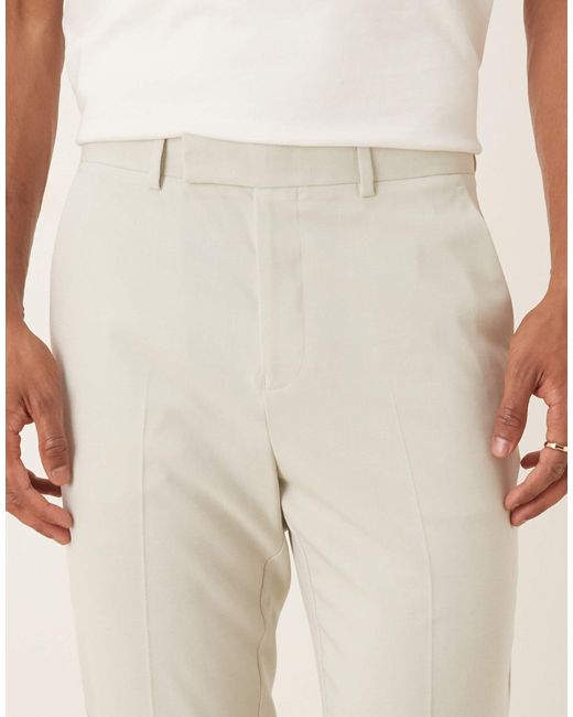 ASOS – schmal zulaufende anzughose in Natural für Herren