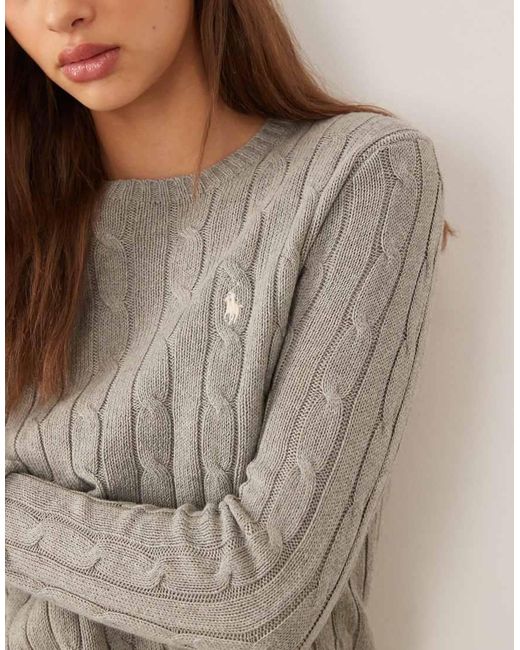 Polo Ralph Lauren Brown Icon Logo Cotton Cable Knit Jumper