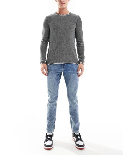 Only & Sons Gray Loom Slim Fit Jeans for men