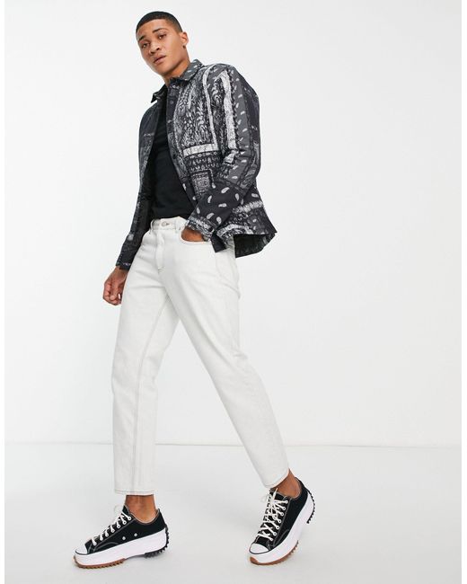 TOPMAN Paisley Quilted Overshirt in 