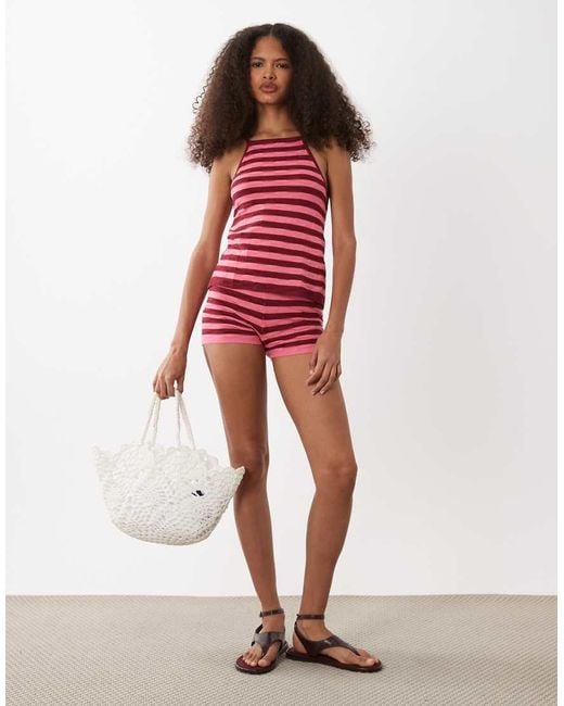 Mango Red Teen Halterneck Knitted Top Co-Ord