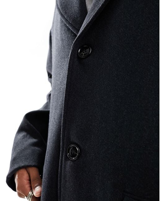 Weekday Black Armond Oversized Wool Blend Maxi Coat for men