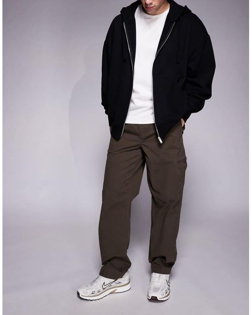 River Island Black Loose Fit Pull On Trousers for men