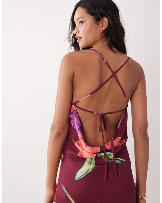 Aray Red Sheer Maxi Beach Dress