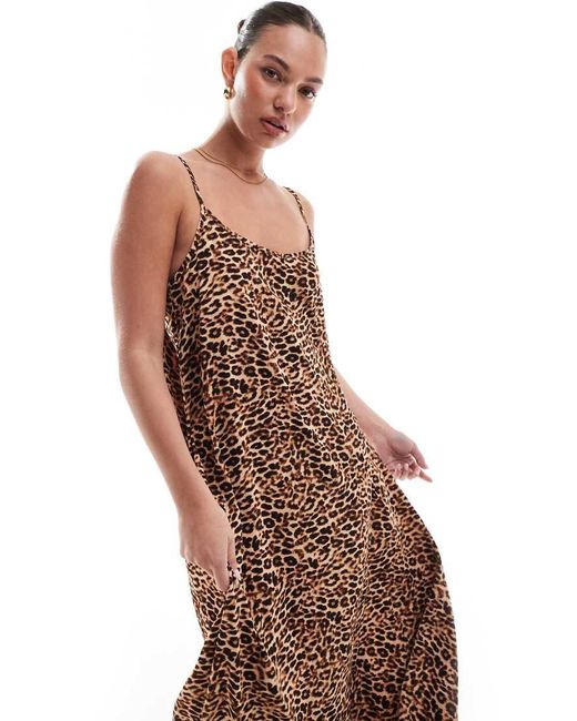 Pieces Maxi Cami-Jurk in het Brown