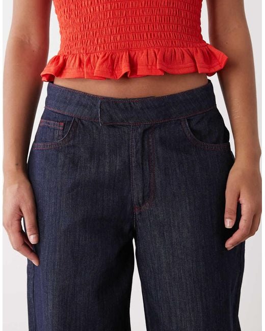 Collusion Blue Wide Leg Chambray Denim Jean