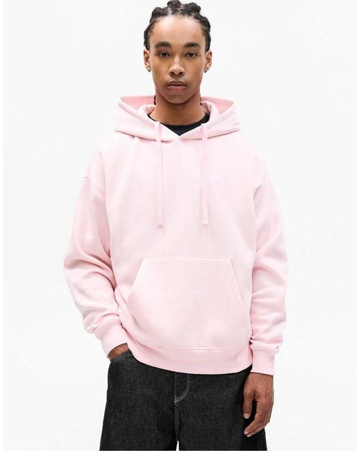 Pull&Bear Pink Stwd Hoodie for men