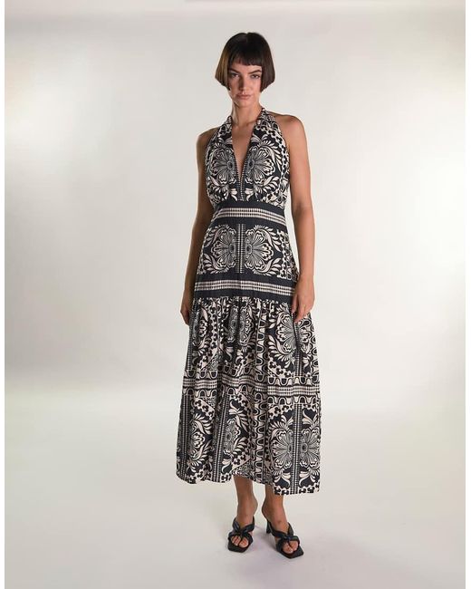 Glamorous White Halter Neck Maxi Dress