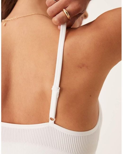 New Look White Seamless Rib Bralette