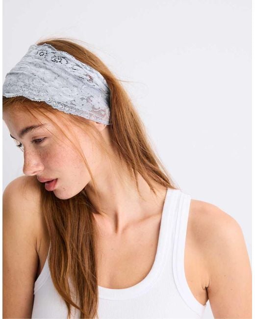 Stradivarius White Lace Elasticated Hair Band Set