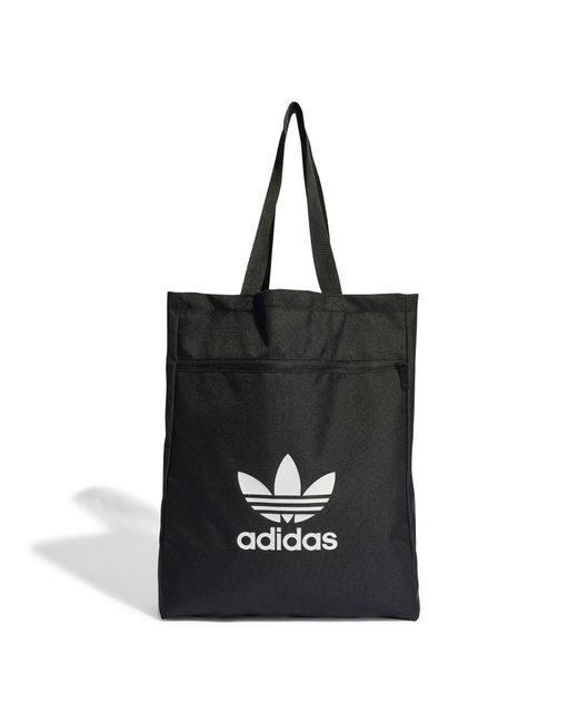 Borsa shopping nera con trifoglio di Adidas Originals in Black