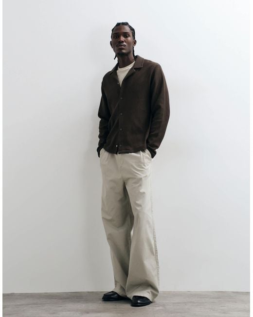 ASOS Black Button Up Shacket for men