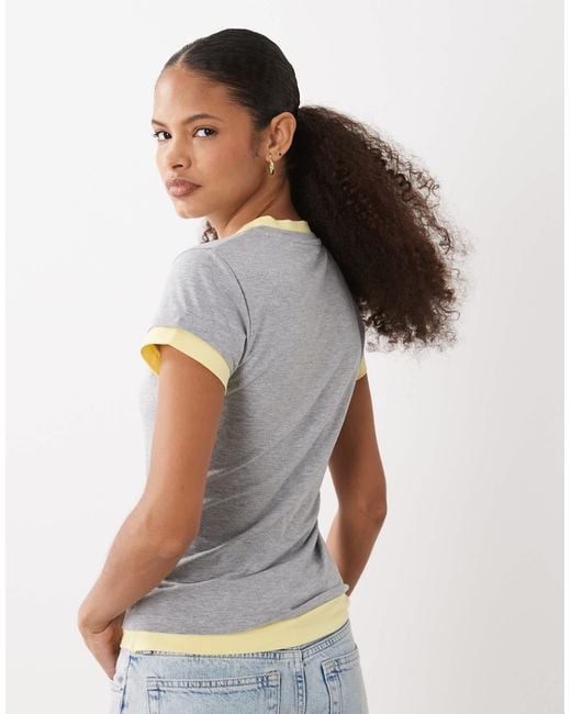 ASOS Brown V Neck Double Layer Top