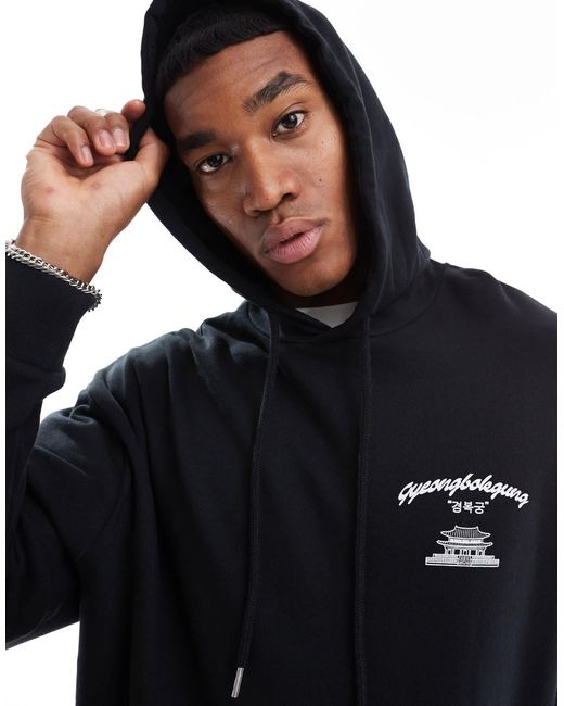 ASOS – oversize-kapuzenpullover in Black für Herren