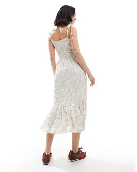 Daisy Street White – gesmoktes midaxi-kleid