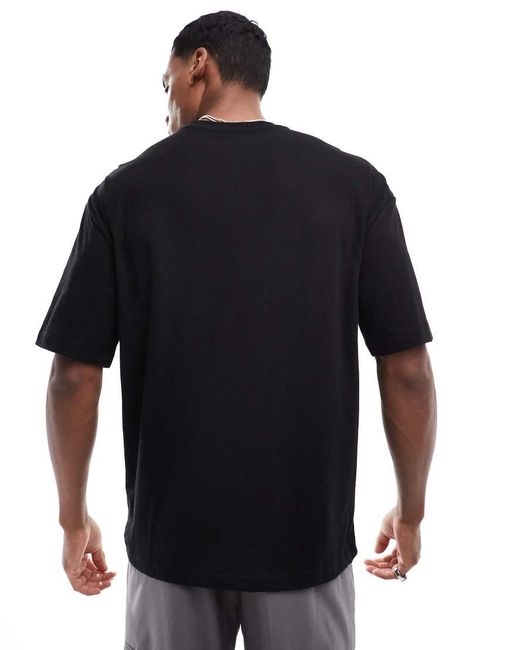 River Island Black Oversized T-shirt for men