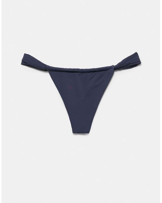 Pull&Bear Blue Floral Bikini Bottoms