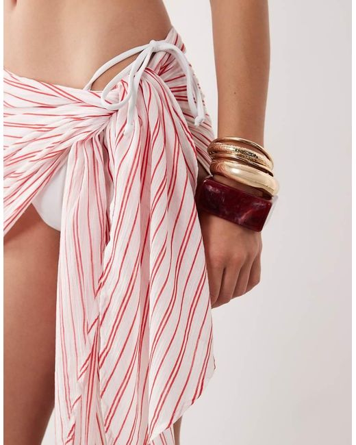 ASOS Natural Beach Cotton Crinkle Mini Sarong