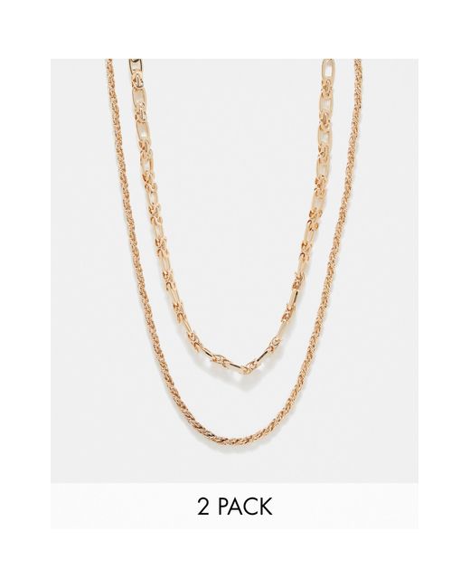 ASOS White 2 Pack Necklace Set for men