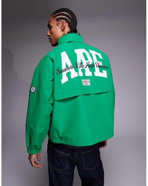 Aape By A Bathing Ape Green Aape By A Bathing Ape Technical Windbreaker for men