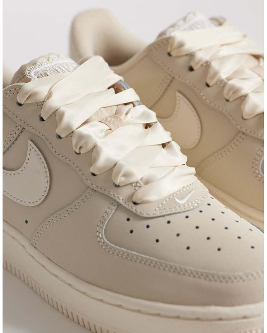Nike Natural Air Force Retro Trainers With Ribbon Lace