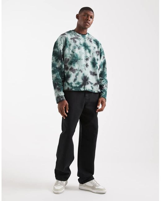 Redefined Rebel Green Boxy Sweatshirt for men