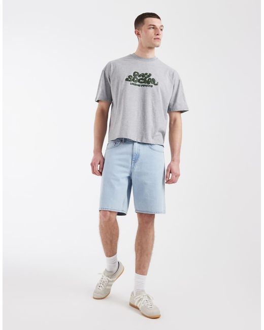 ASOS Gray Boxy Oversized T-shirt With Bubble Text Graphic for men