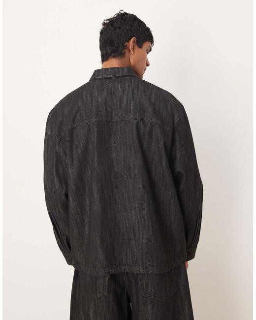 ASOS Black Co-ord Boxy Denim Overshirt for men