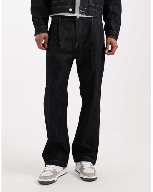 Jack & Jones Black Co-ord Ted Relaxed Straight Raw Wash Jeans for men